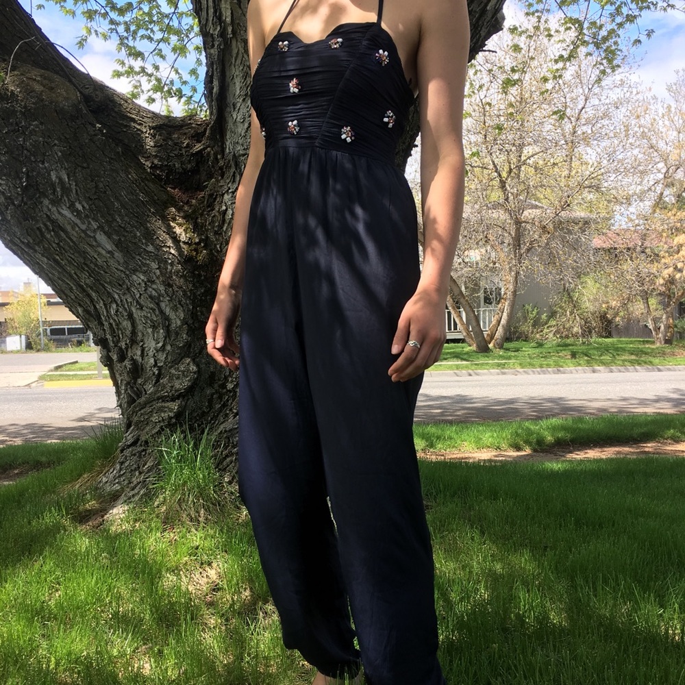 Zara rhinestone halter jumpsuit!